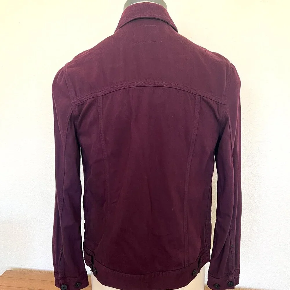 Paige Jacket - Scout Denim - Dark Burgundy - Trucker - Size Small - Picture 5 of 13